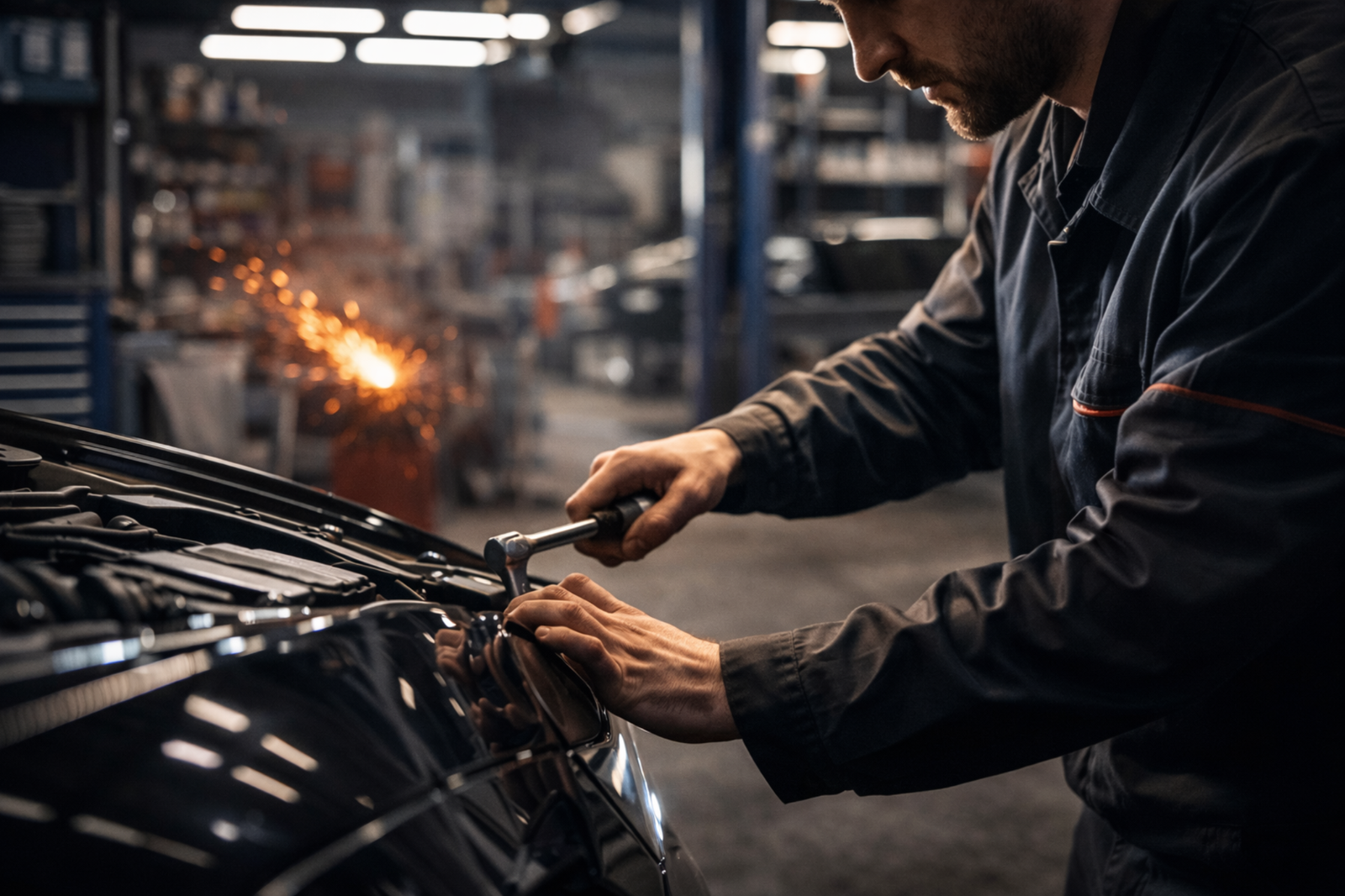 Technician working in an auto shop